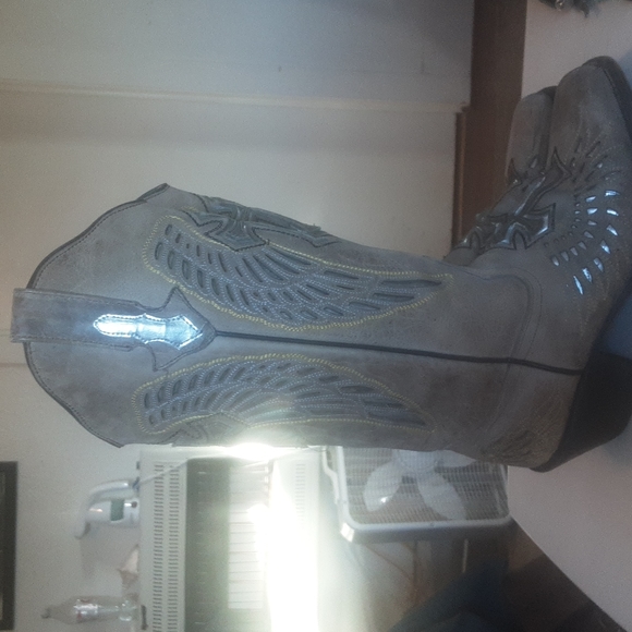 Gypsy Girl By Conkus Ornate Christian Winged Cross Western Boots Sz 7 - Picture 4 of 14